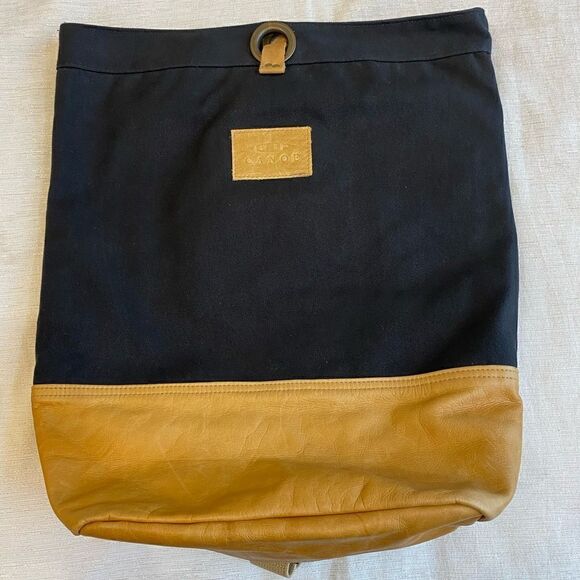 Canoe Leather and Canvas Backpack - Picture 1 of 11